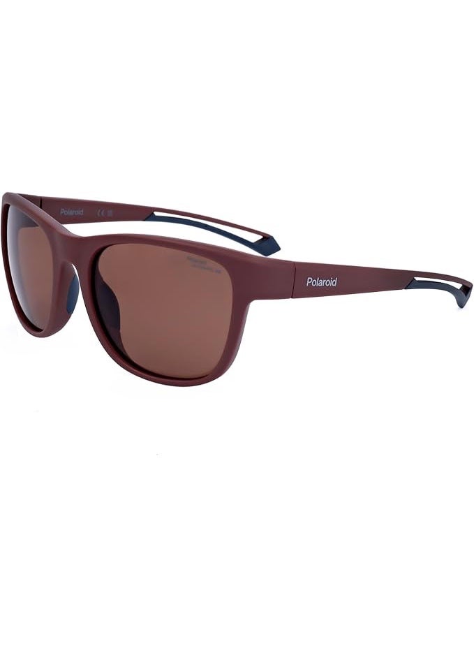 بولارويد نظارات بولارويلد الشمسية PLD 7051/S مستطيلة ومستقطبة - لون عودي مطفي، 57 ملم - Image 1